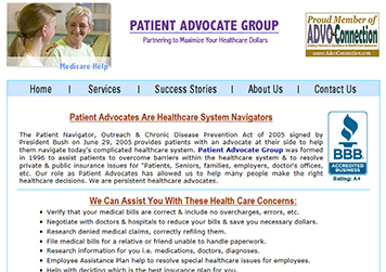 Visit patientadvocategroup.com